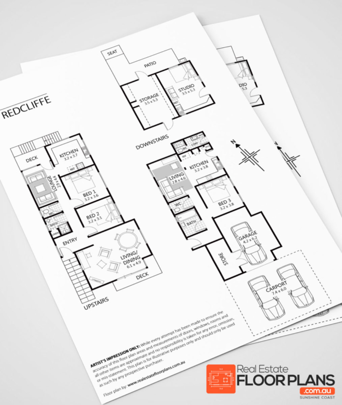 Black & White Floor Plan – Real Estate Floor Plans Redcliffe
